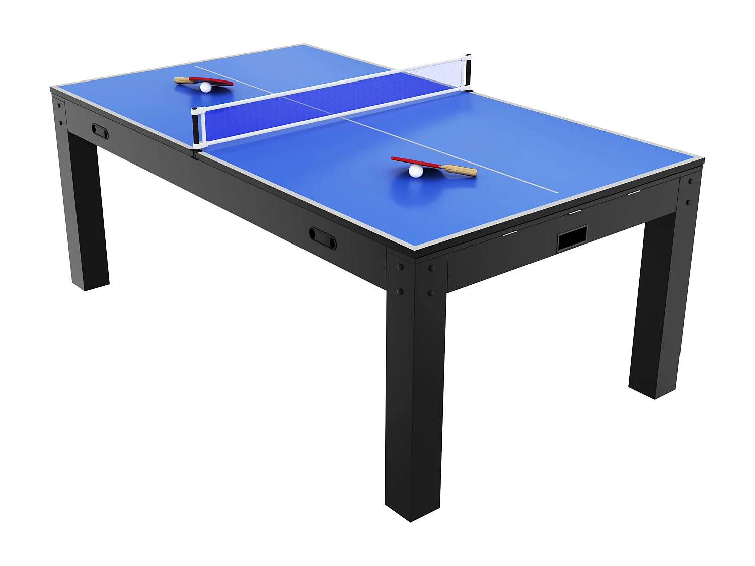 Table transformable 4 en 1 - Billard & Ping-pong & Air hockey - Noir - 213 x 121 x 81.2 cm - GRAYSON