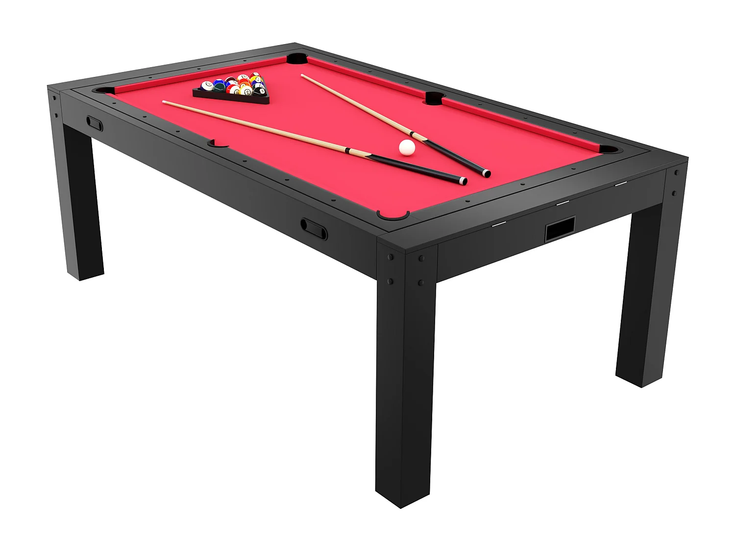 Table transformable 4 en 1 - Billard & Ping-pong & Air hockey - Noir - 213 x 121 x 81.2 cm - GRAYSON