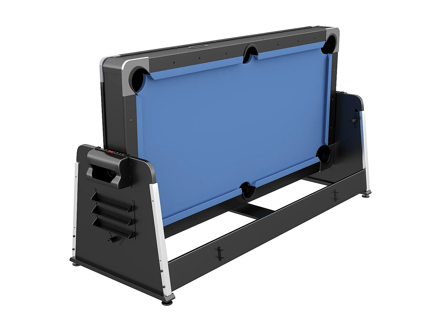Table de jeux transformable pivotante 4 en 1 - L203 x P111,5 x H81,3 cm - Noir mat - SEBASTIAN