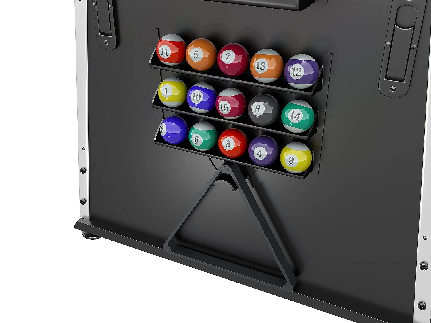 Table de jeux transformable pivotante 4 en 1 - L203 x P111,5 x H81,3 cm - Noir mat - SEBASTIAN