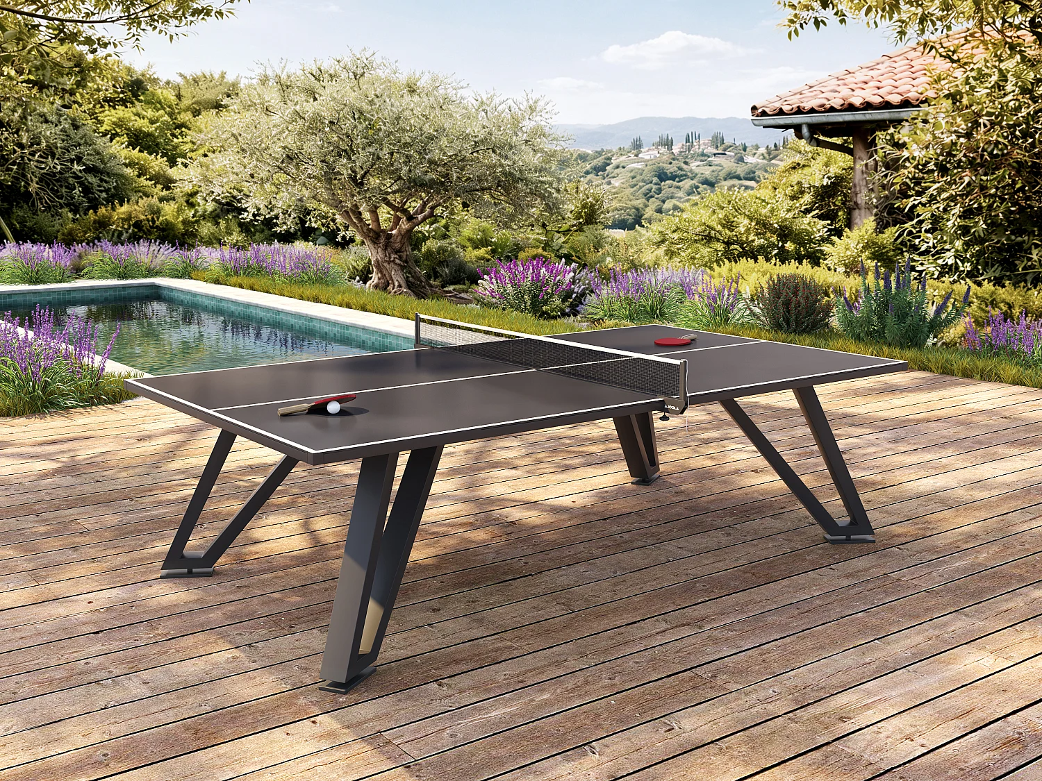 Table de ping pong extérieur fixe - 274 x 152.5 x 76 cm - Noir - WESTON