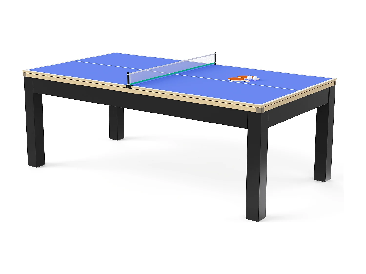 Table transformable - Billard & Ping-pong - 213 x 112 x 81.5 cm - Noir - BALTHAZAR