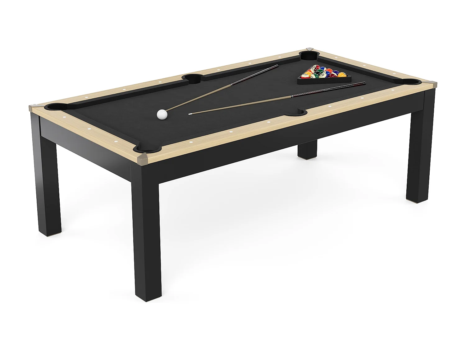 Table transformable - Billard & Ping-pong - 213 x 112 x 81.5 cm - Noir - BALTHAZAR