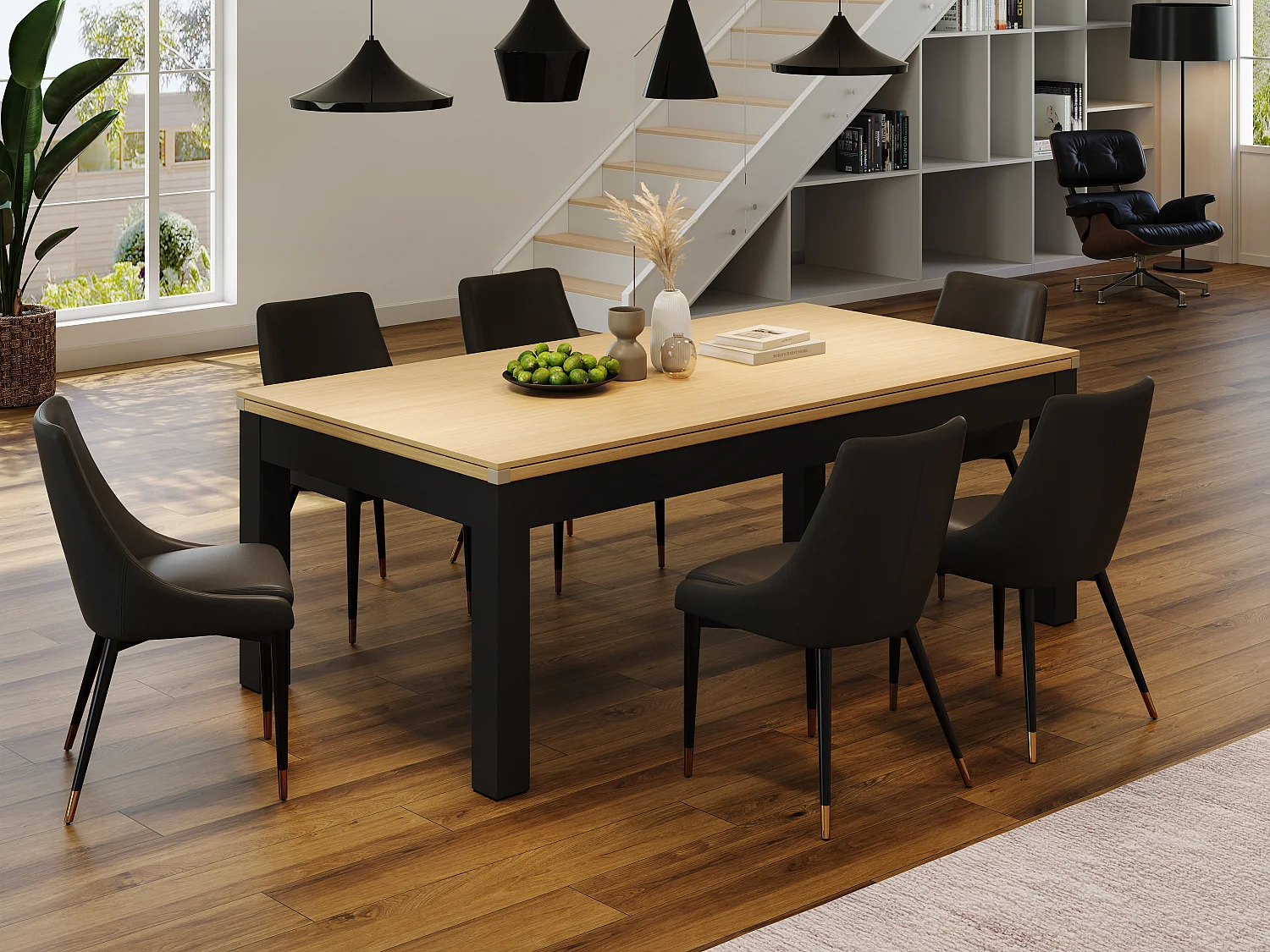 Table transformable - Billard & Ping-pong - 213 x 112 x 81.5 cm - Noir - BALTHAZAR