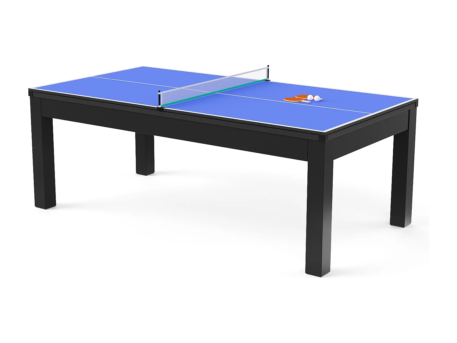 Table transformable - Billard & Ping-pong - 213 x 112 x 81.5 cm - Vert et Noir - BALTHAZAR