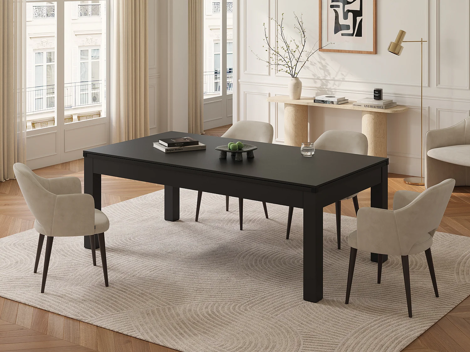Table transformable - Billard & Ping-pong - 213 x 112 x 81.5 cm - Vert et Noir - BALTHAZAR
