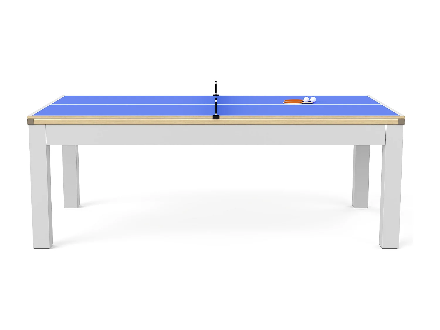 Table transformable - Billard & Ping-pong - 213 x 112 x 81.5 cm - Noir et Blanc - BALTHAZAR