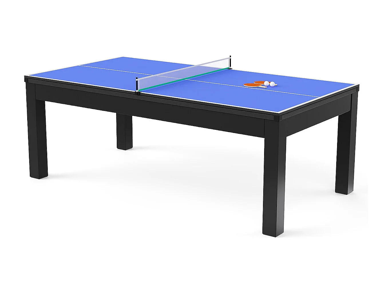 Table transformable - Billard & Ping-pong - 213 x 112 x 81.5 cm - Gris et Noir - BALTHAZAR