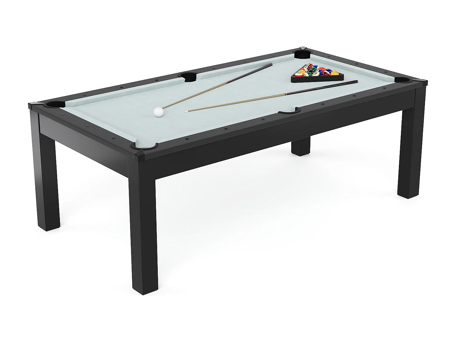 Table transformable - Billard & Ping-pong - 213 x 112 x 81.5 cm - Gris et Noir - BALTHAZAR