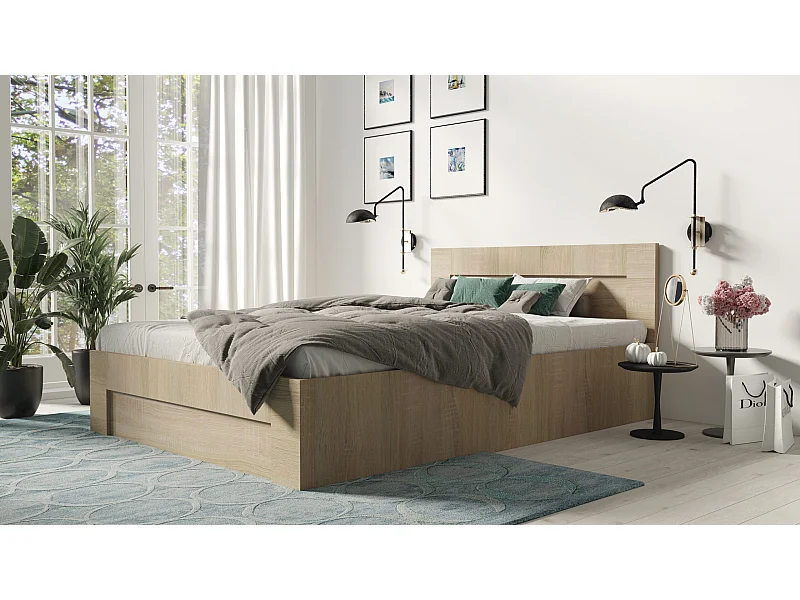 Bett 140 cm x 200 cm mit seitlicher Öffnung | SONOMA | Stauraum + Lattenrost