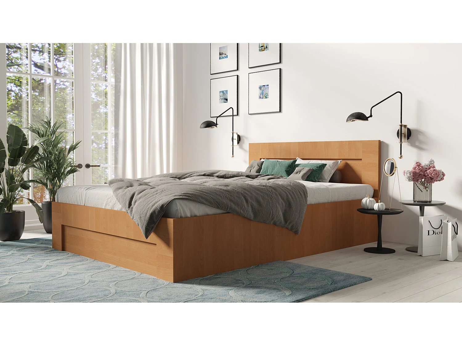 Bed 120 cm x 200 cm met zijopening | ELS | Opbergruimte + Lattenbodem