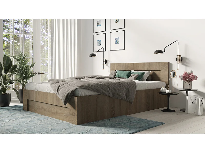 Bett 120 cm x 200 cm mit seitlicher Öffnung | TRUFFEL | Stauraum + Lattenrost