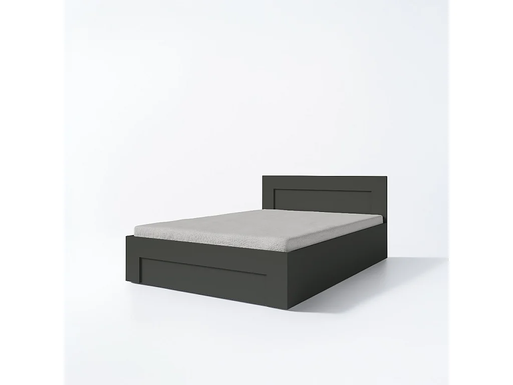 Bett 180 cm x 200 cm mit seitlicher Öffnung | ANTHRAZIT | Stauraum + Lattenrost