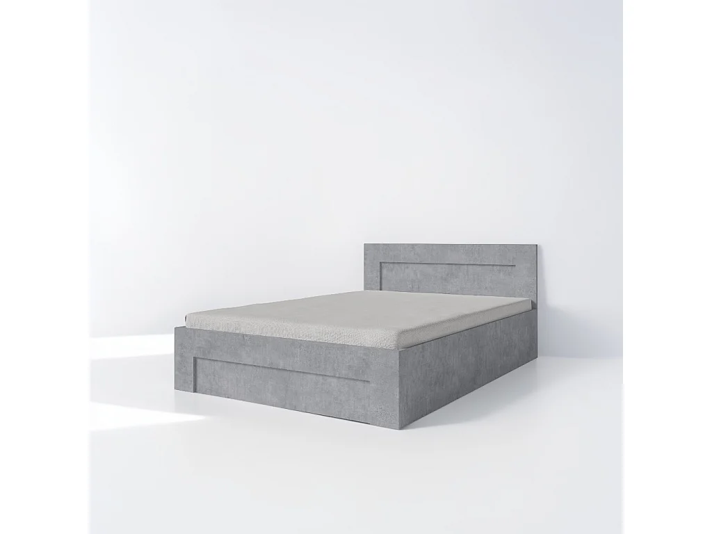Łóżko 180cm x 200cm Otwierane z boku | BETON | Pojemnik + Stelaż