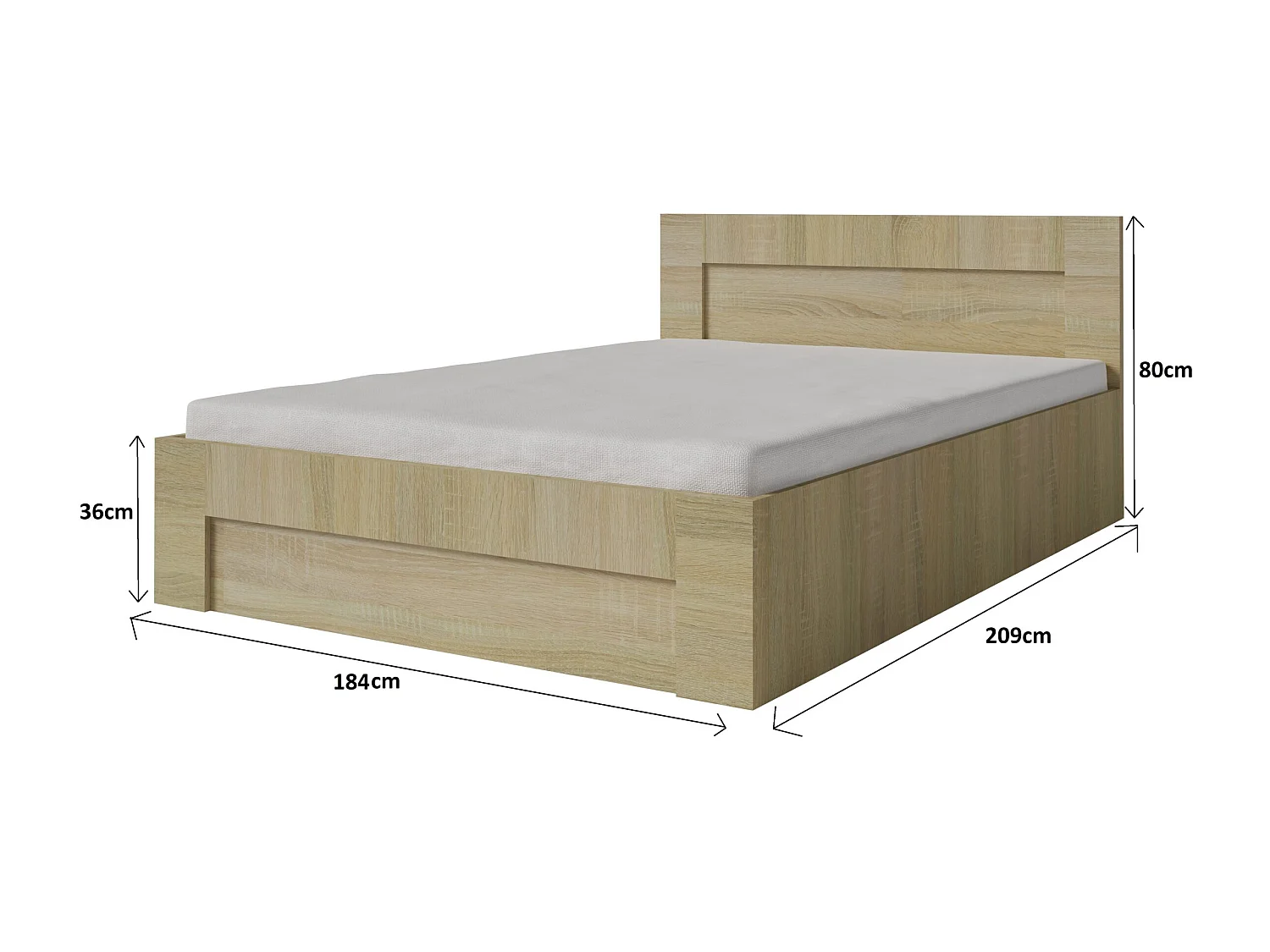 Bed 180 cm x 200 cm met zijopening | LEFKAS | Opbergruimte + Lattenbodem