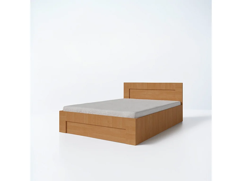 Lit 140 cm x 200 cm avec ouverture latérale | AULNE | Coffre + Sommier