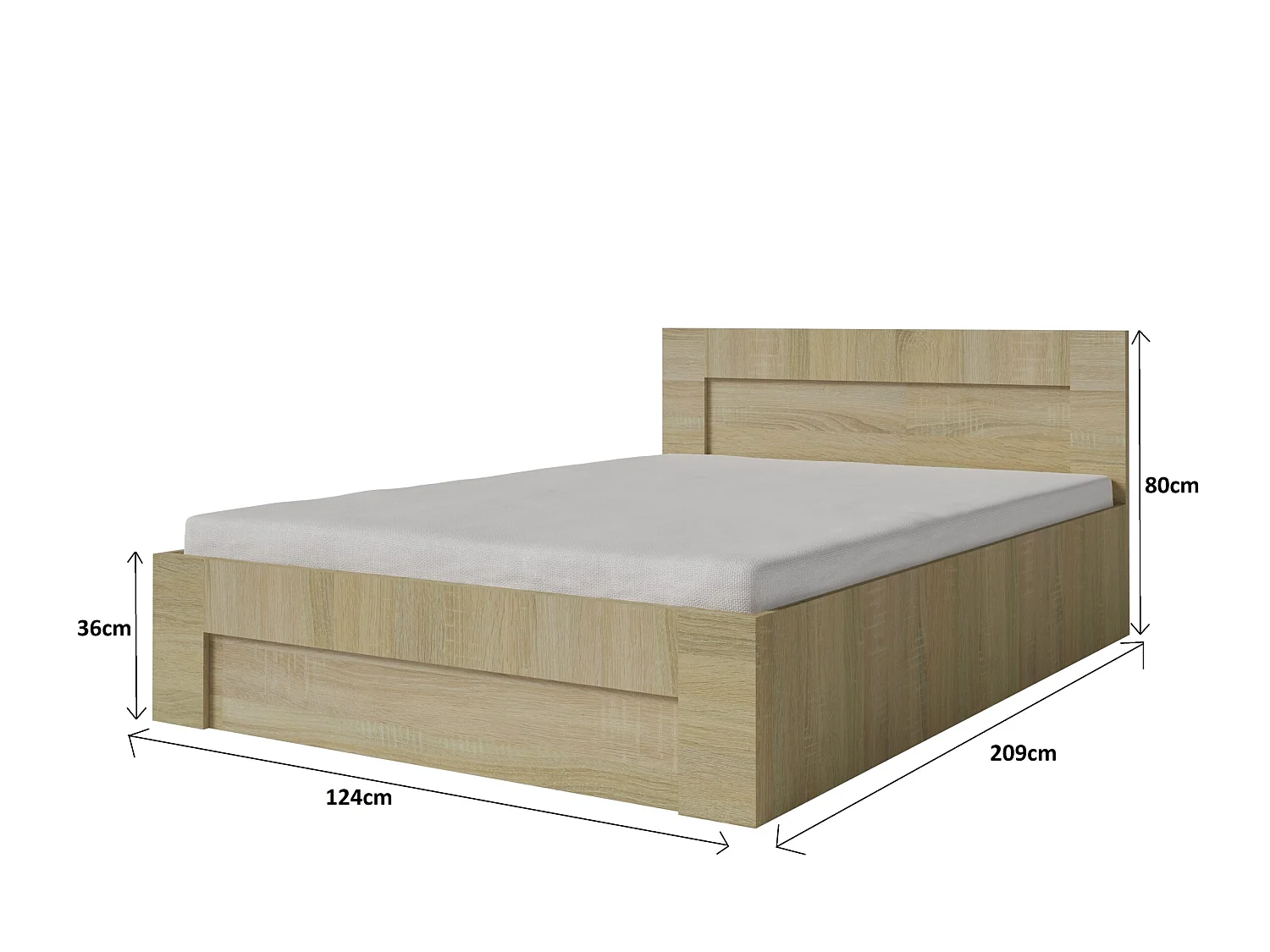 Lit 120 cm x 200 cm avec ouverture latérale | ARTISAN | Coffre + Sommier