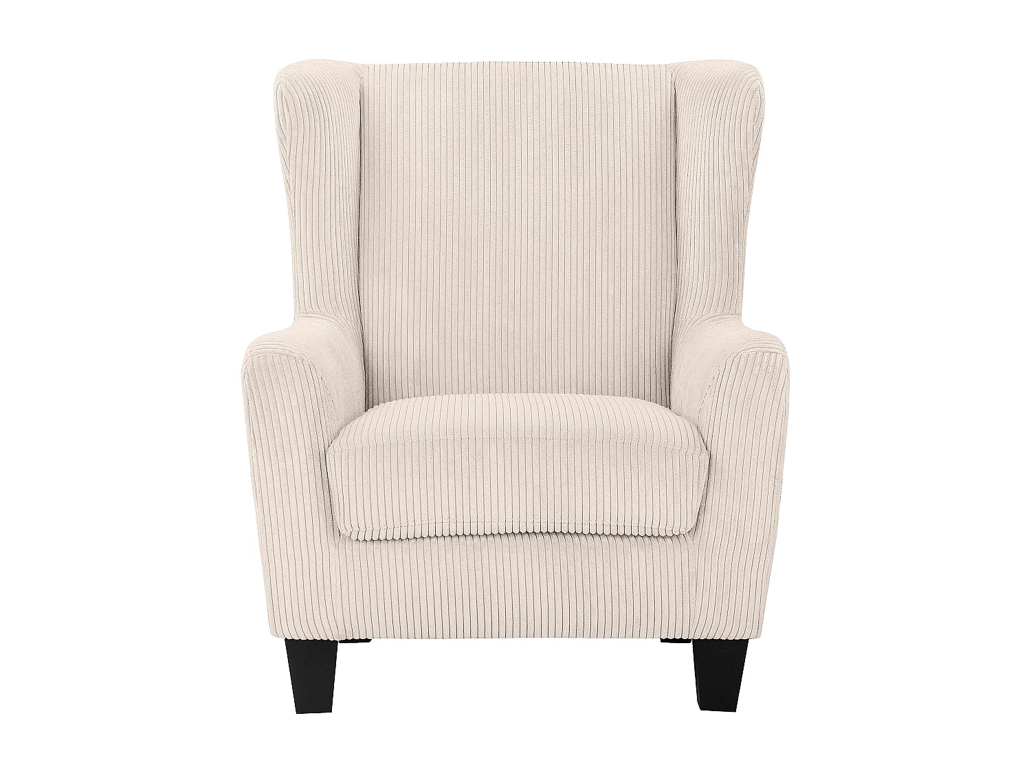 Zhili | Fauteuil avec tabouret en tissu crème