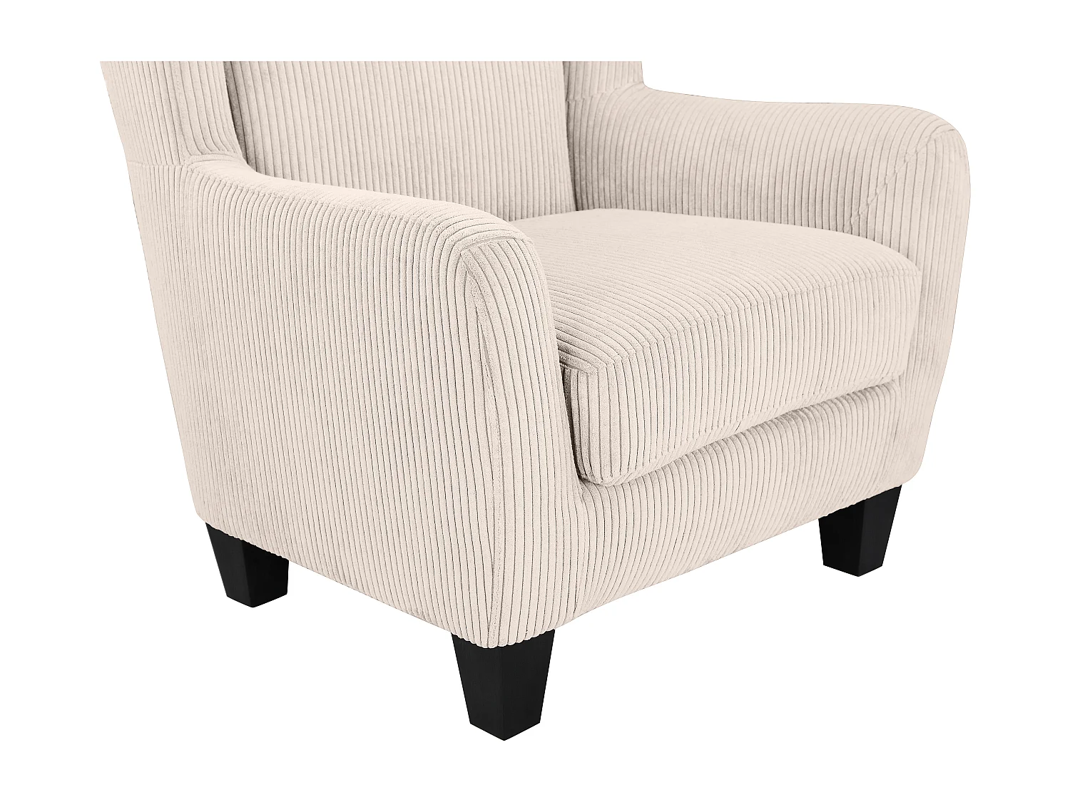 Zhili | Fauteuil avec tabouret en tissu crème