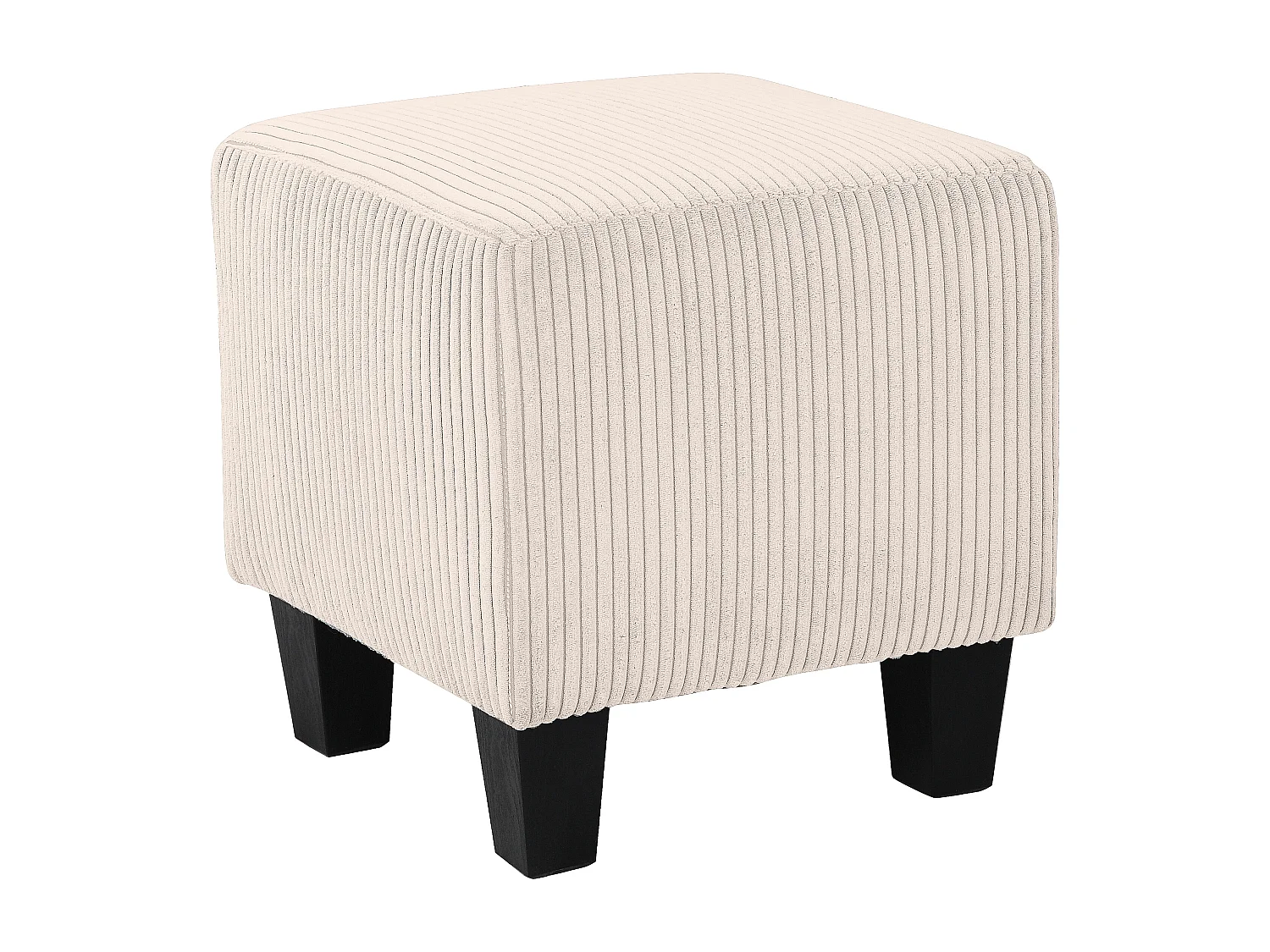 Zhili | Fauteuil avec tabouret en tissu crème