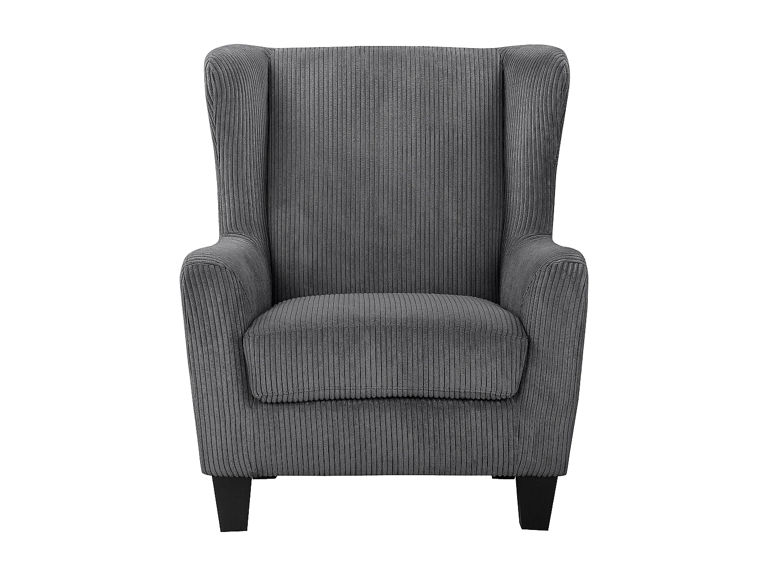 Zhili | Fauteuil avec tabouret en tissu anthracite