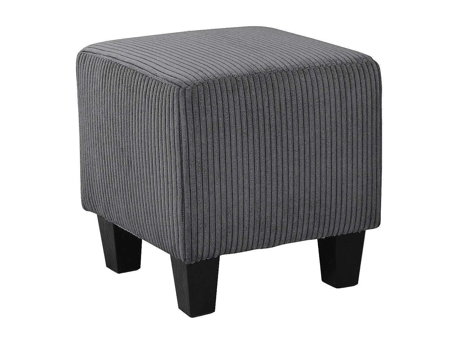 Zhili | Fauteuil avec tabouret en tissu anthracite