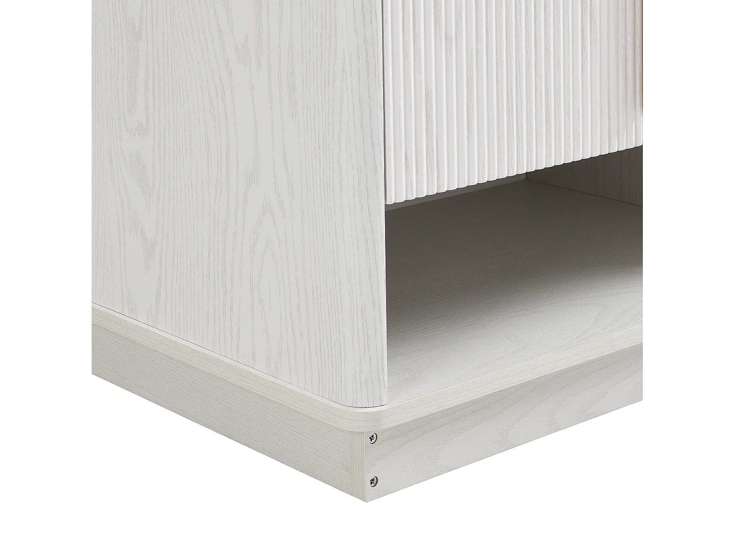 Scarpiera moderna con 2 ante e vano a giorno - 60 x 40 x 61 cm - maniglie dorate - MDF - bianco
