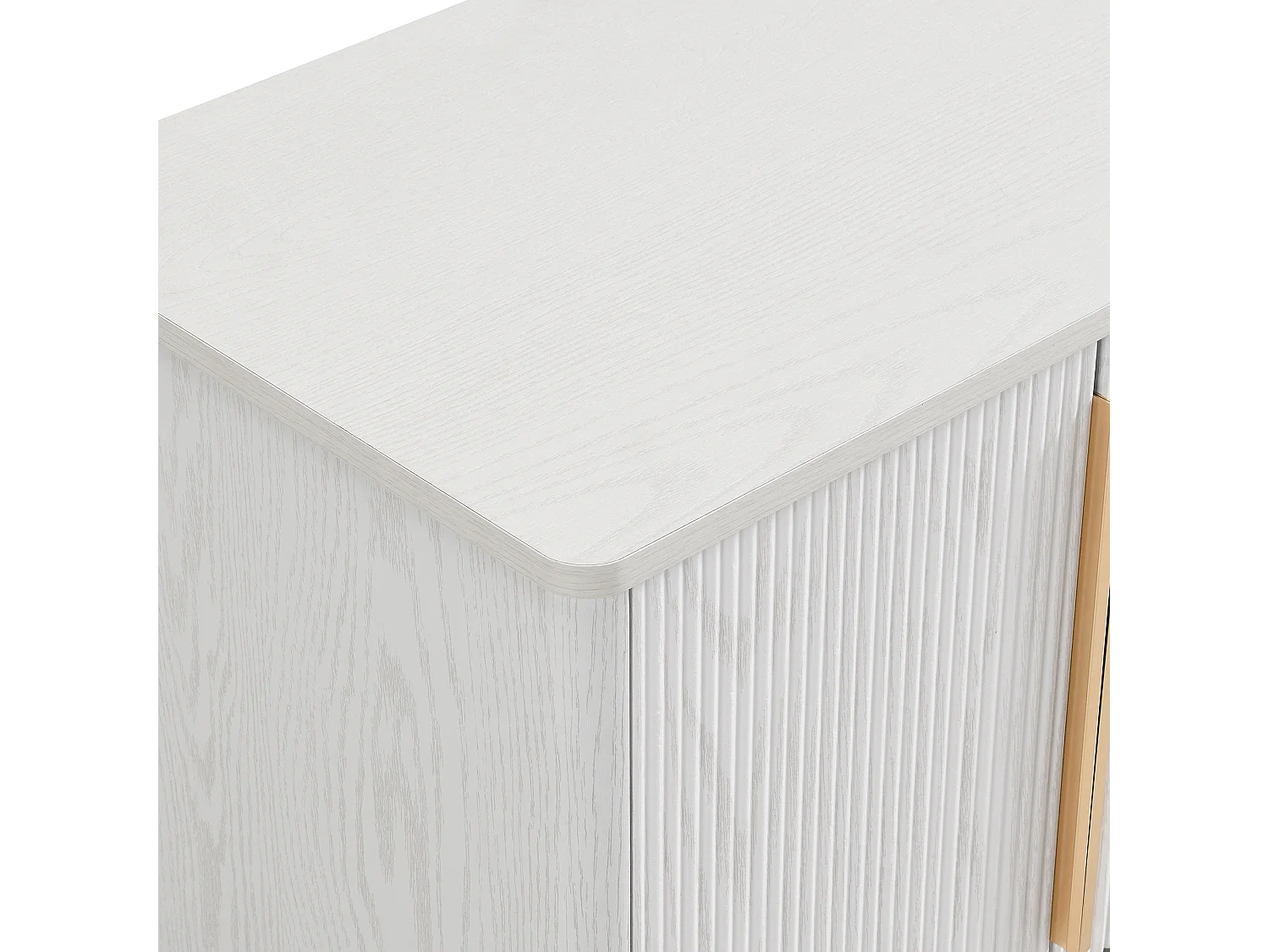 Scarpiera moderna con 2 ante e vano a giorno - 60 x 40 x 61 cm - maniglie dorate - MDF - bianco