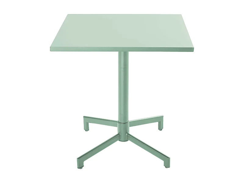 Table de jardin carrée bistrot avec plateau rabattable vert sauge - Palavas