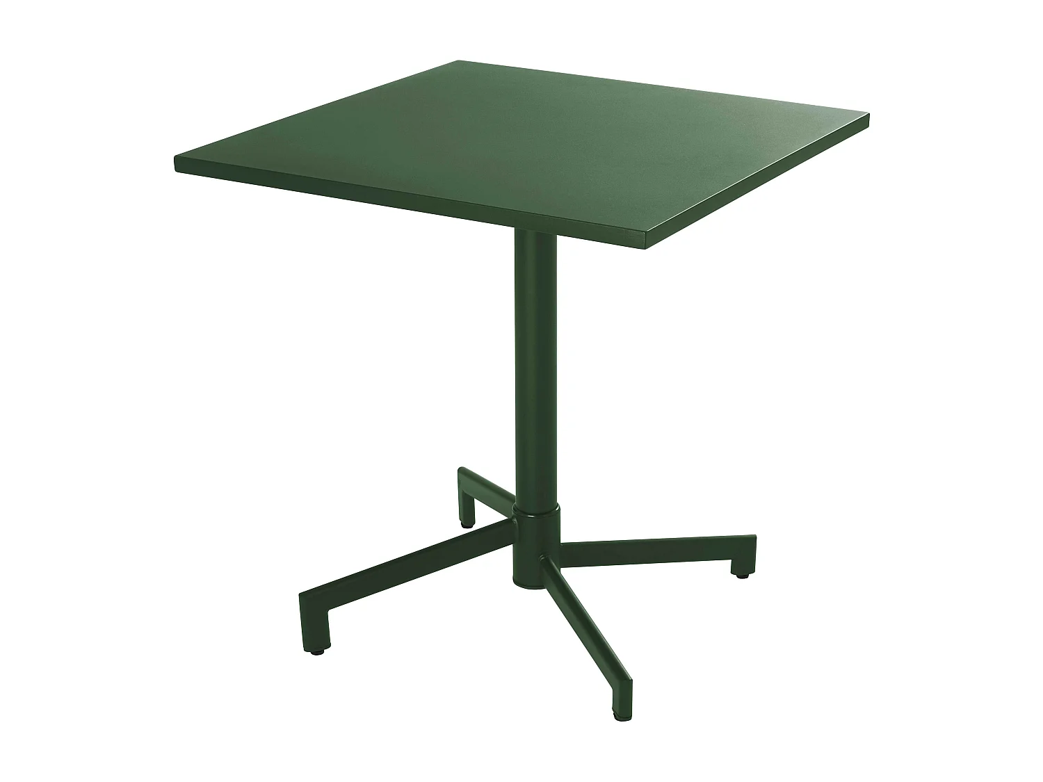 Table de jardin carrée bistrot avec plateau rabattable vert forêt - Palavas