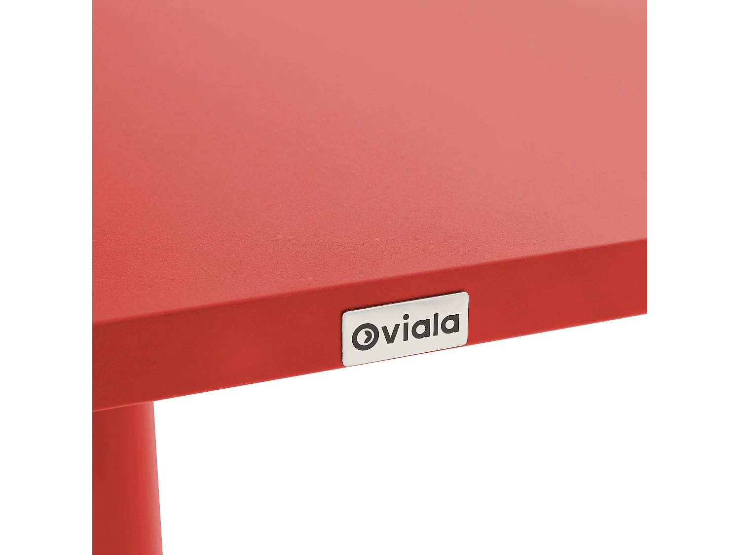 Vierkante bistro-tuintafel met rood opklapbaar blad