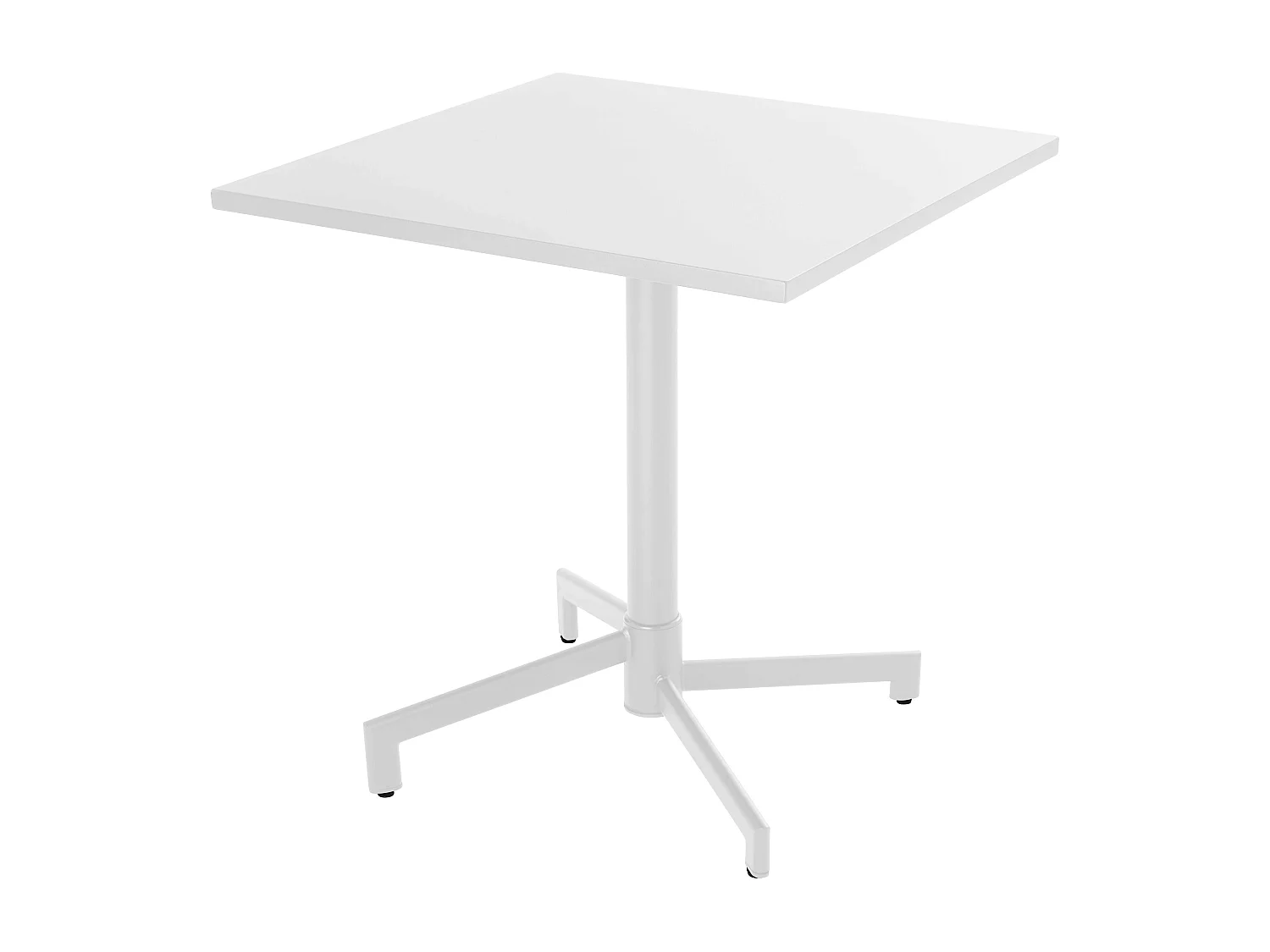 Vierkante bistro-tuintafel met wit opklapbaar blad
