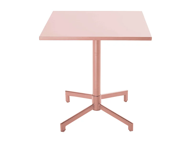 Table de jardin carrée bistrot avec plateau rabattable rose poudré - Palavas