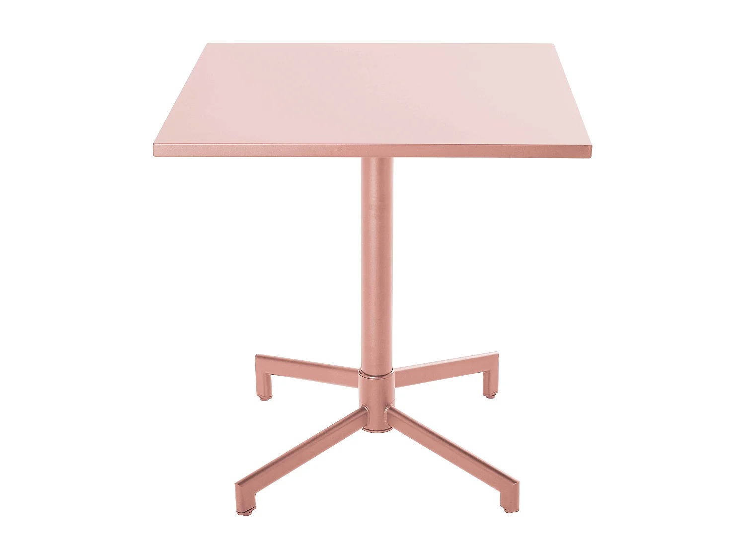 Table de jardin carrée bistrot avec plateau rabattable rose poudré - Palavas
