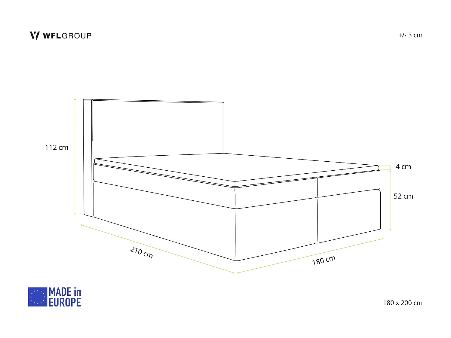 Boxspringbett 180x200 mit Bettkasten, Gepolstert Doppelbett mit H3 Multipocket-Matratze, H2 Visco-Topper – Stauraumbett mit hohem Kopfteil, Boucle – Terra – Beige