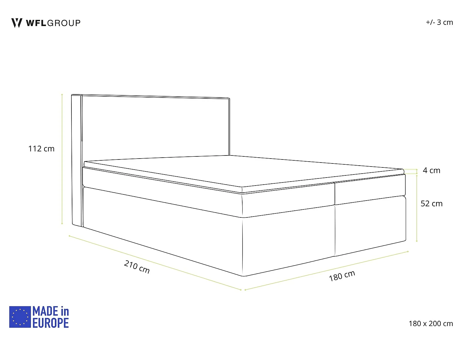 Boxspringbett 180x200 cm mit Bettkasten, Gepolstert Doppelbett mit 7-Zonen Taschenfederkern-Matratze, 5 cm Komfortschaum-Topper Inklusive – Boucle Stoff Schwarz