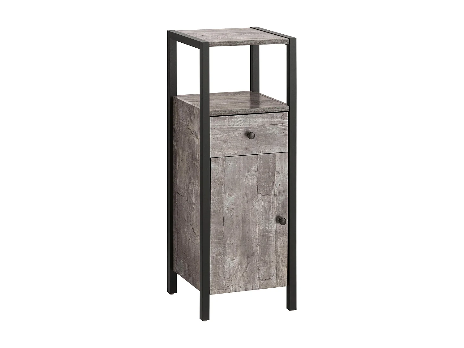 Chris | Armoire avec 1 tiroir et 2 portes en aggloméré noir