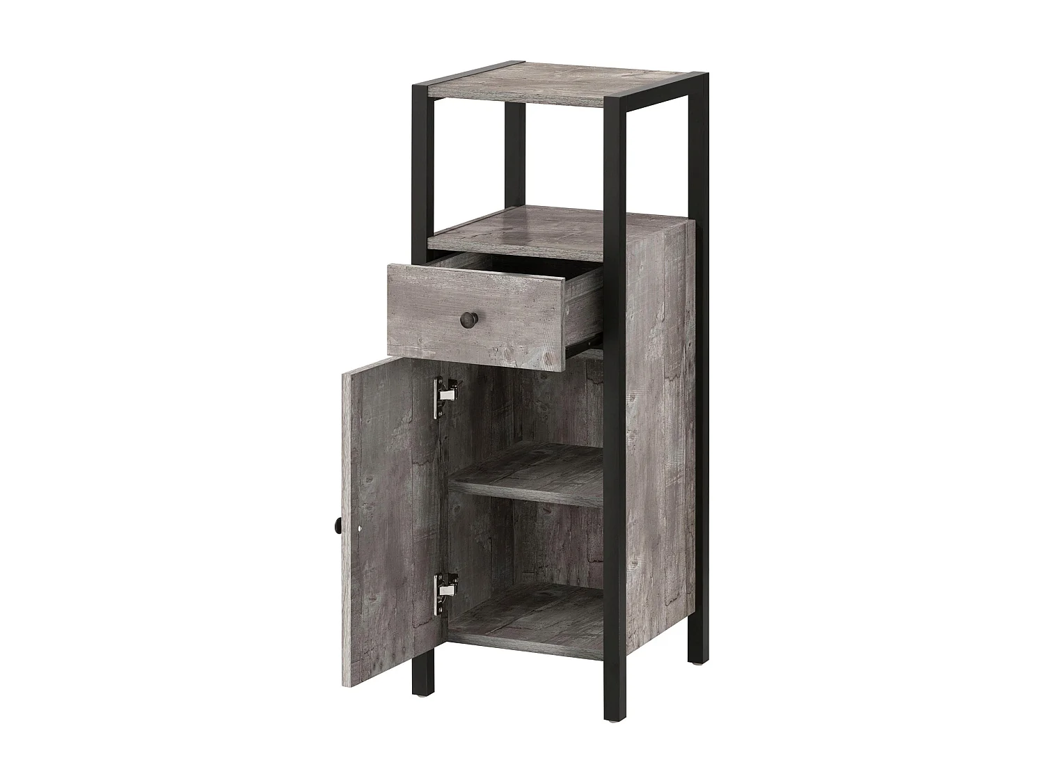 Chris | Armoire avec 1 tiroir et 2 portes en aggloméré noir