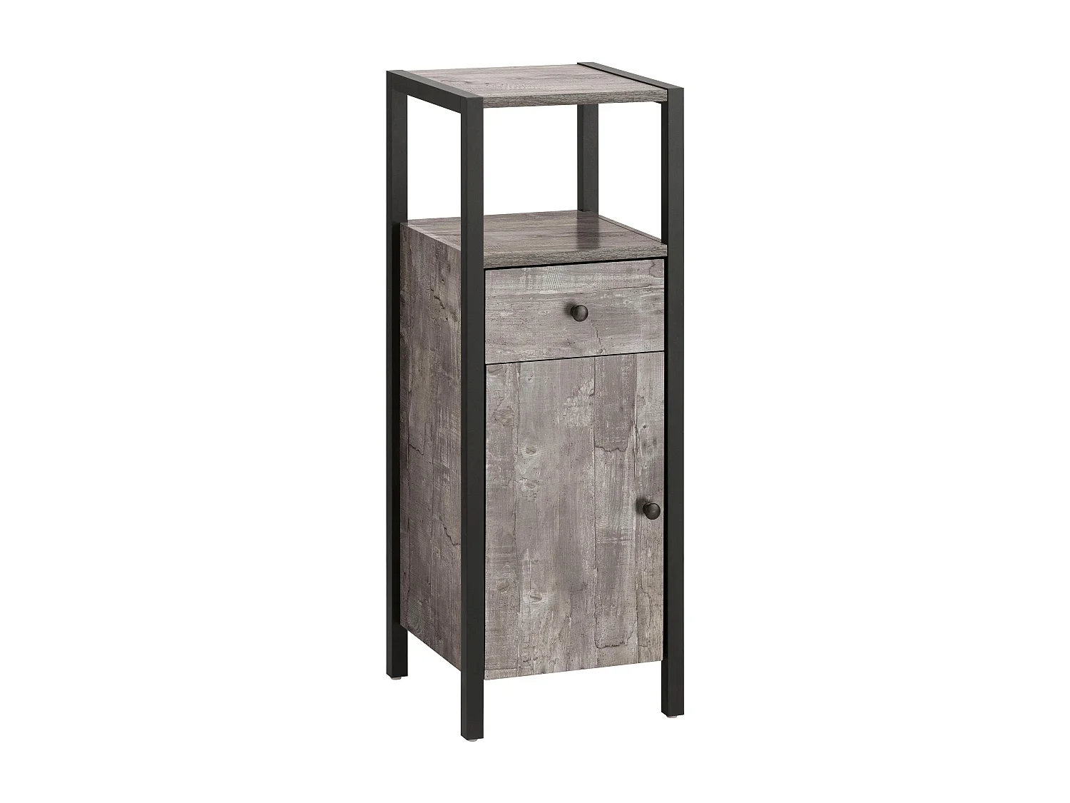 Chris | Armoire avec 1 tiroir et 2 portes en aggloméré noir