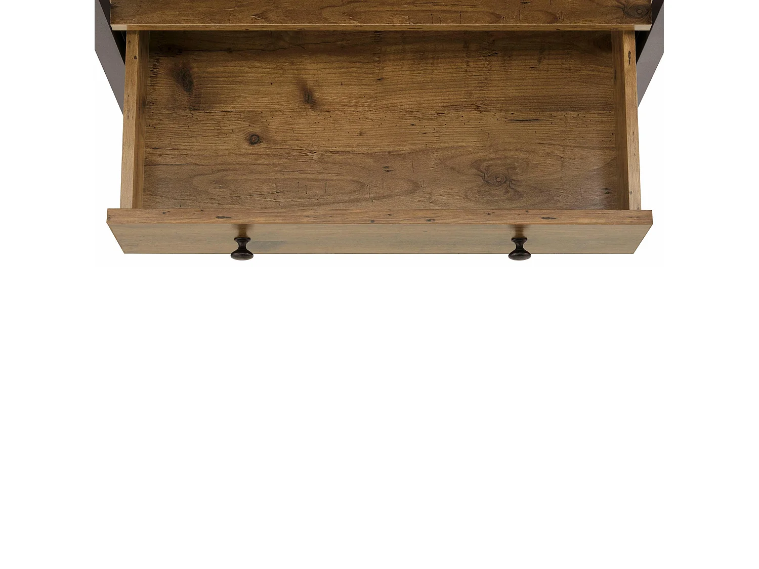 Chris | Armoire haute avec 2 portes vitrées + 2 portes en aggloméré chêne / noir