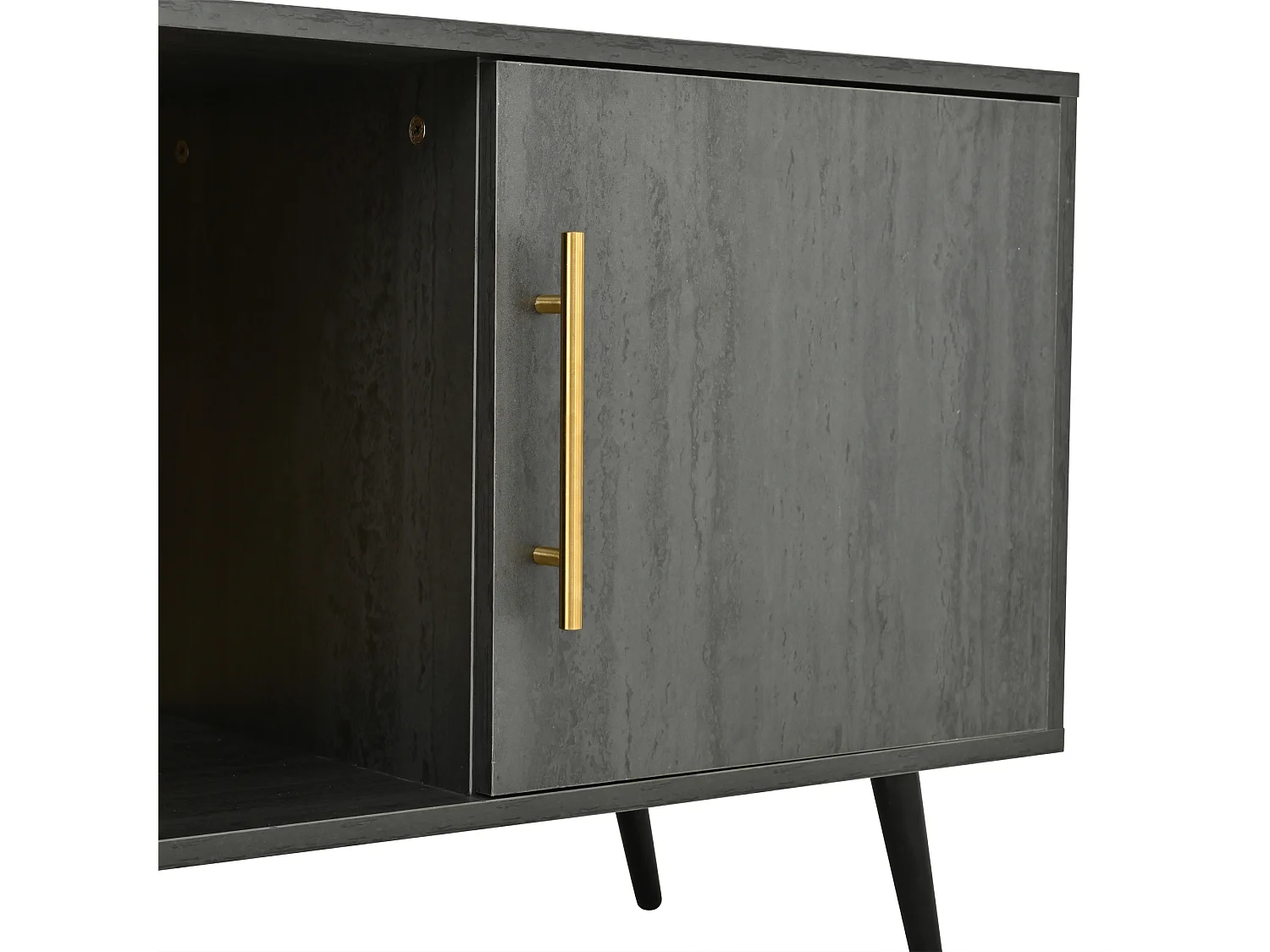 Mobile porta TV con 3 ante e 2 ripiani - 200 x 40 x 55,5 cm - Legno MDF - grigio