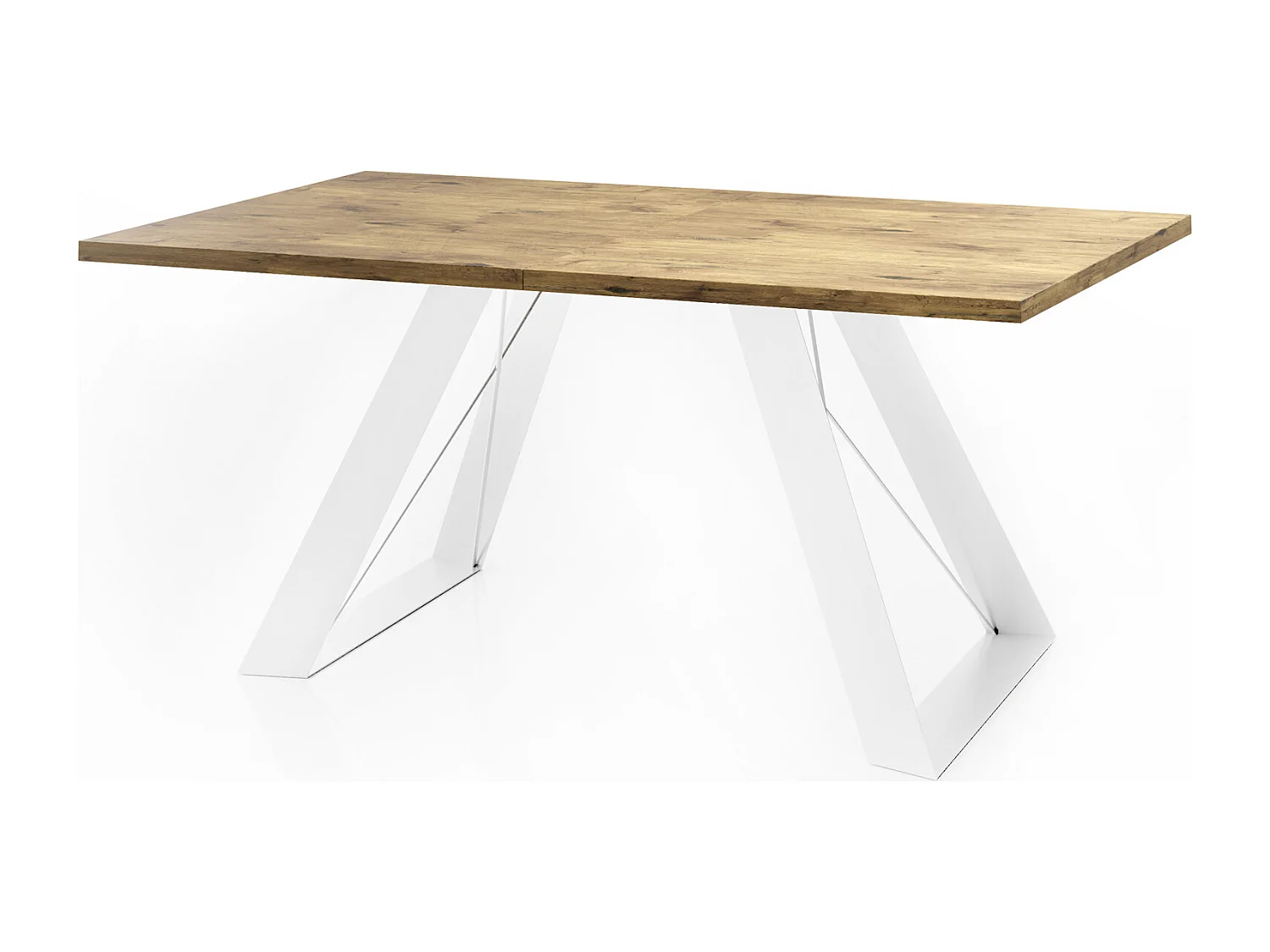 Table à Manger Rectangulaire Extensible avec Cadre Métallique Noir – Table Économiseuse d'Espace Style Loft pour Salon – Chêne Lancelot avec Pieds Métalliques No...
