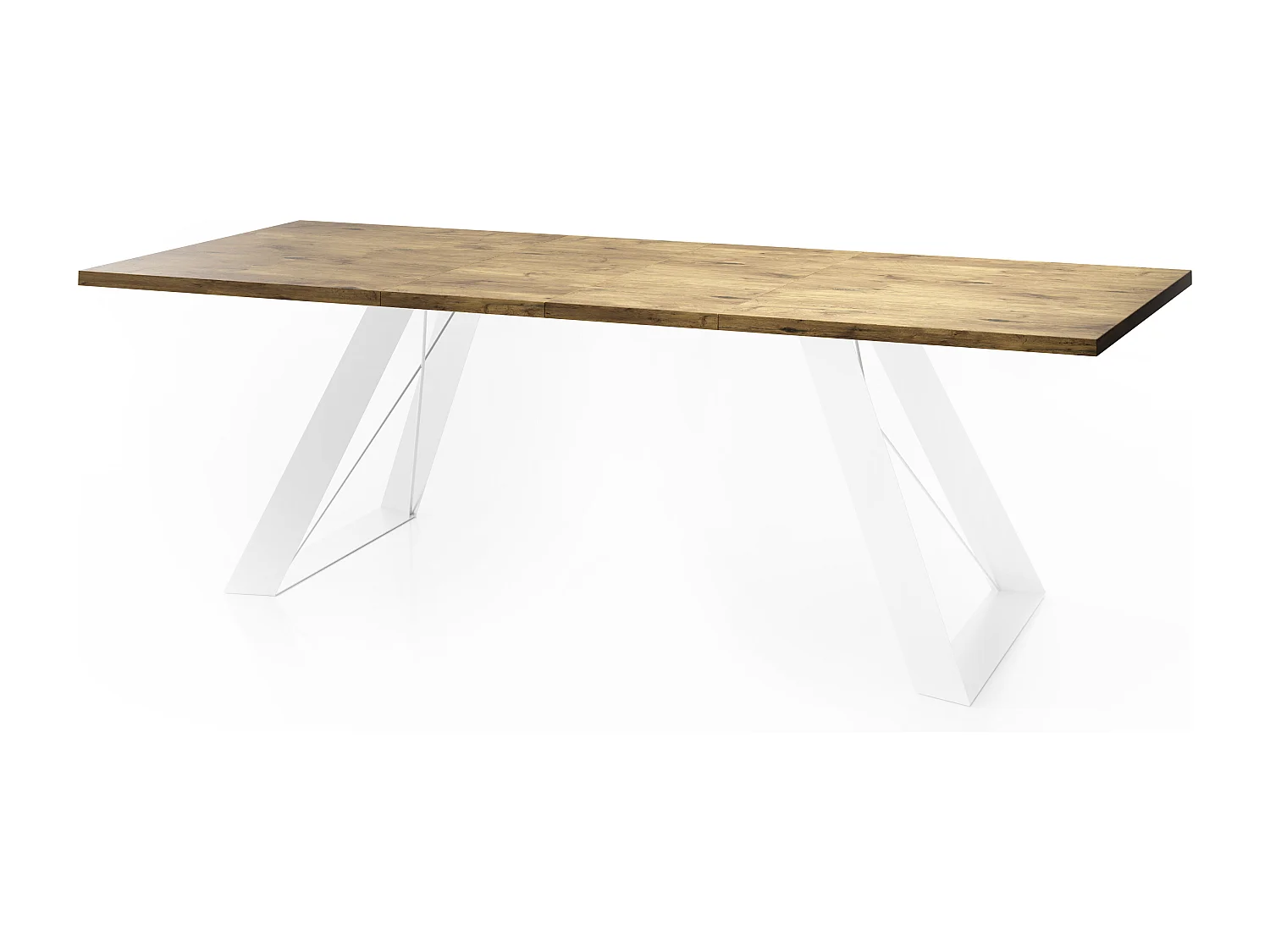 Table à Manger Rectangulaire Extensible avec Cadre Métallique Noir – Table Économiseuse d'Espace Style Loft pour Salon – Chêne Lancelot avec Pieds Métalliques No...