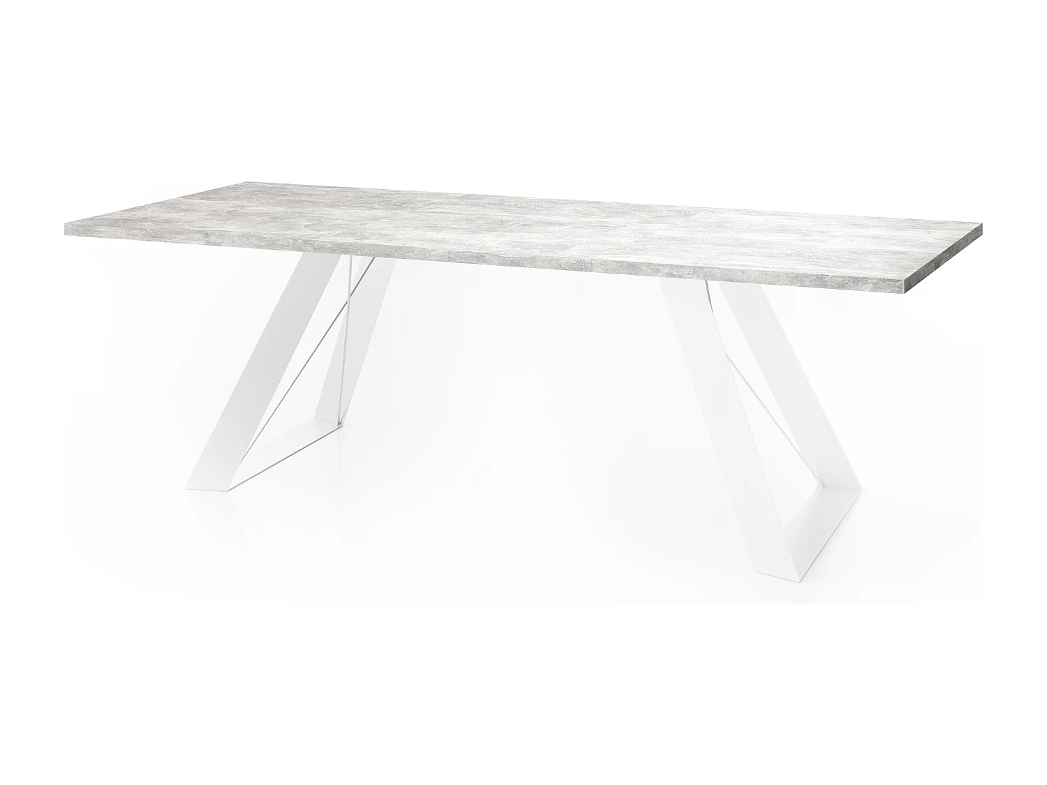 Table à Manger Rectangulaire Extensible avec Cadre Métallique Noir – Table Économiseuse d'Espace Style Loft pour Salon – Blanc avec Pieds Métalliques Noirs – 160...