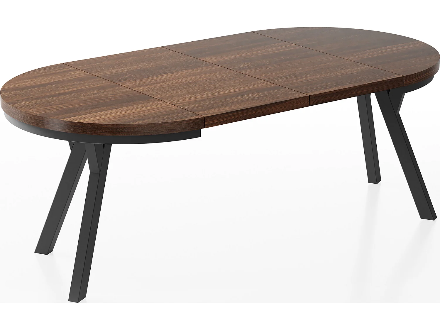 Table à Manger Extensible Ronde Designer - Style Loft, Peu Encombrant -  Pieds Noirs - 100 à 200 cm - Pour 5-10 personnes - Fabriqué en UE - Arvadonna - 200 cm