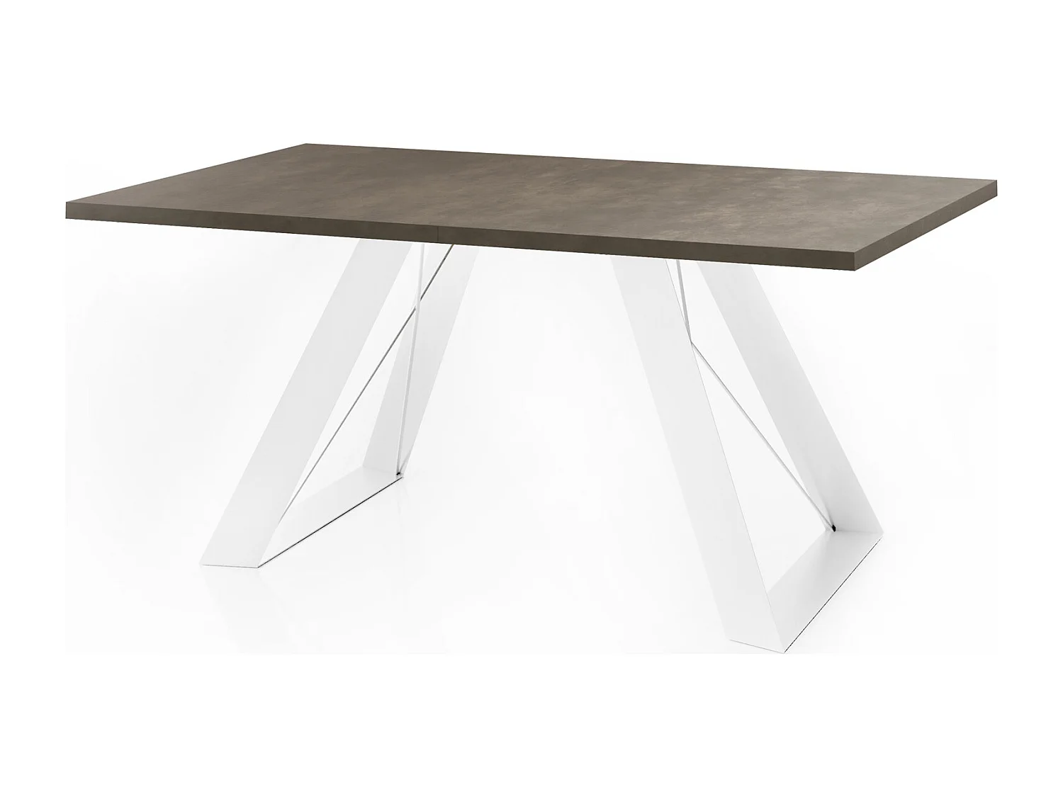Table à Manger Rectangulaire Extensible avec Cadre Métallique Noir – Table Économiseuse d'Espace Style Loft pour Salon – Blanc avec Pieds Métalliques Noirs – 160...