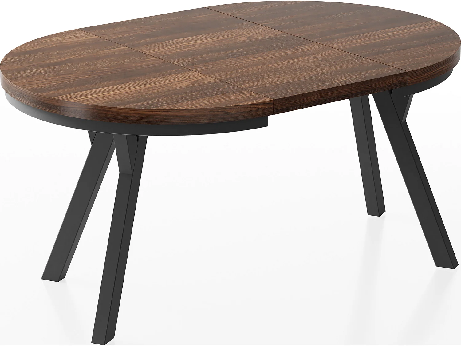 Table à Manger Extensible Ronde Designer - Style Loft, Peu Encombrant -  Pieds Noirs - 100 à 150 cm - Pour 5-8 personnes - Fabriqué en UE - Arvadonna - 150 cm