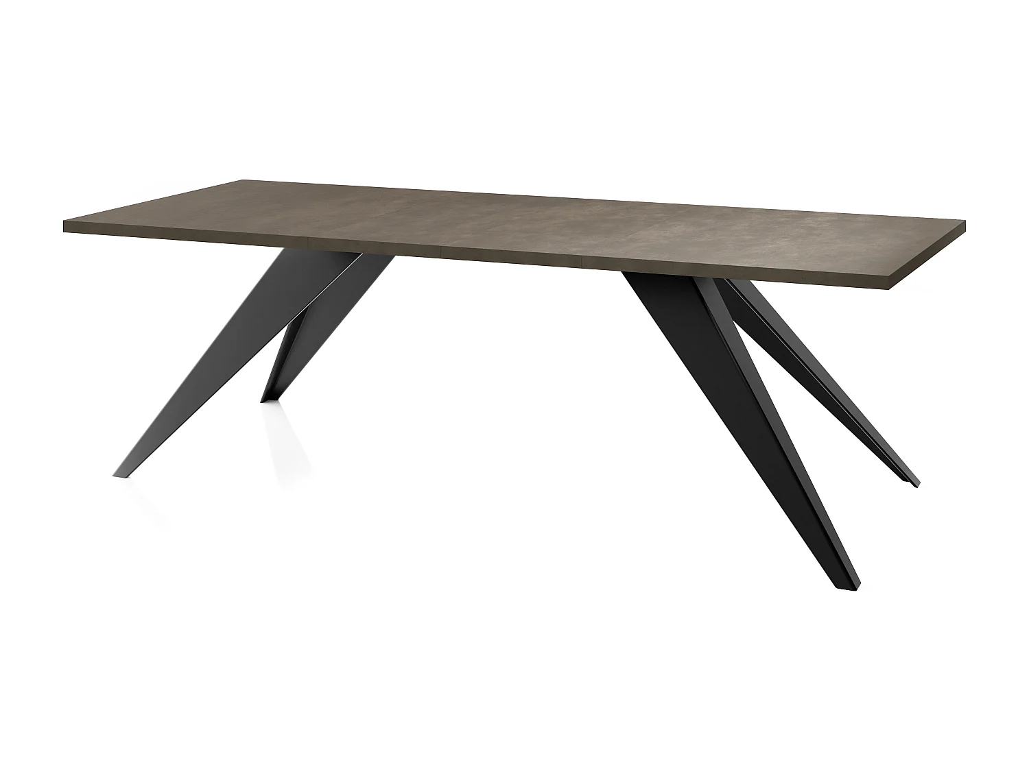 Table à Manger Vance Style Moderne - Table Rectangulaire Extensible de 160 à 260 cm, Pieds en Métal Noir Revêtement Poudre - 160 x 90 cm - Béton Gris Chicago