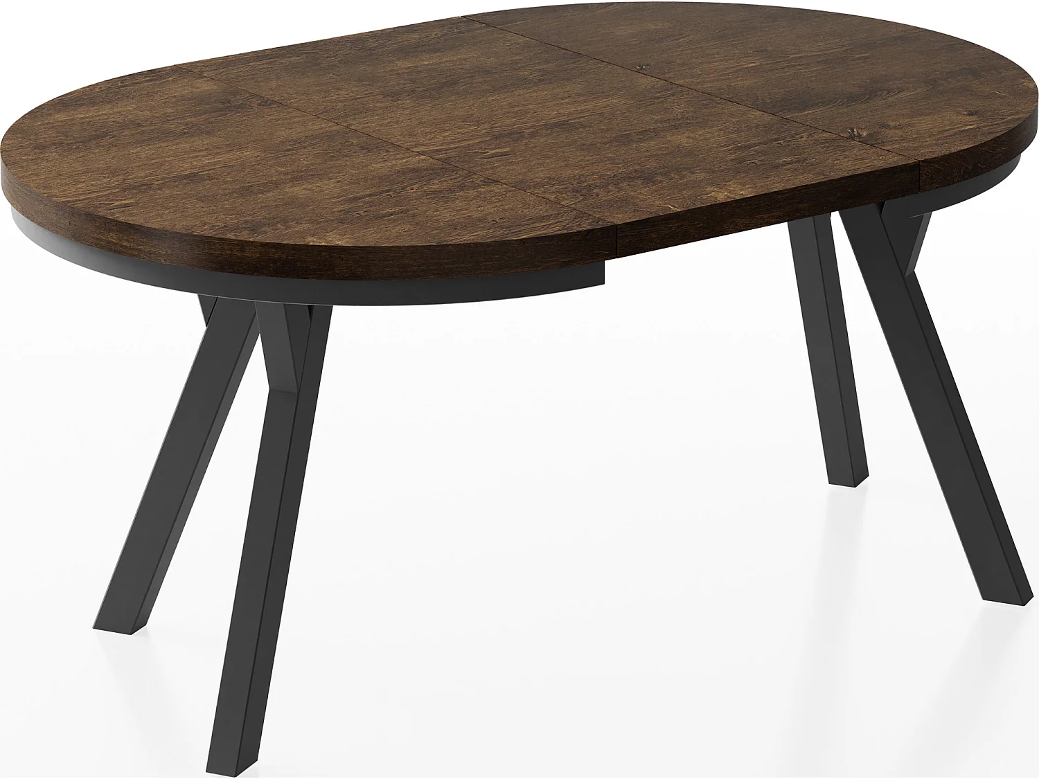 Table à Manger Extensible Ronde Designer - Style Loft, Peu Encombrant -  Pieds Noirs - 100 à 150 cm - Pour 5-8 personnes - Fabriqué en UE - Chêne Lefkas - 150 cm