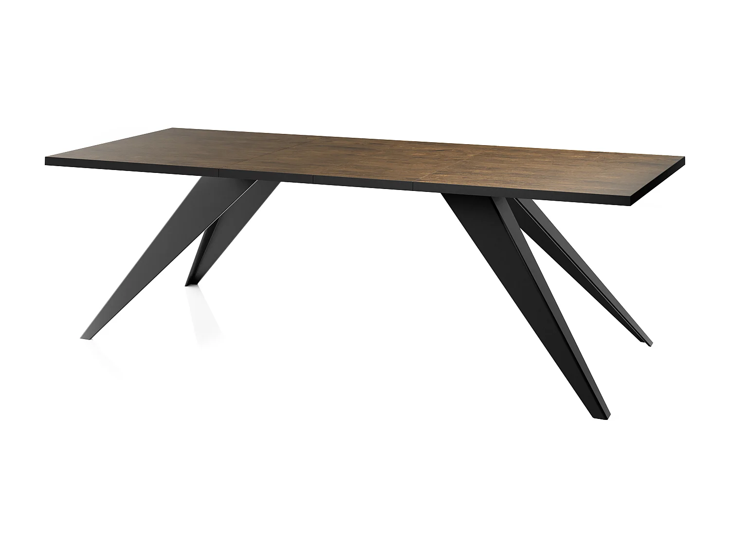 Table à Manger Vance Style Moderne - Table Rectangulaire Extensible de 140 à 240 cm, Pieds en Métal Noir Revêtement Poudre - 140 x 80 cm - Chêne Lefkas